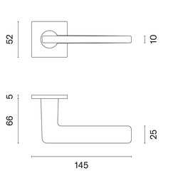 Kľučky na hranatých rozetách Čierny APRILE