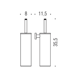 WC kefy s nádobou Strieborný COLOMBO