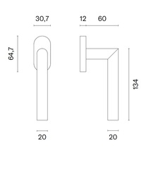 Oválne kľučky na okná Čierny STERK