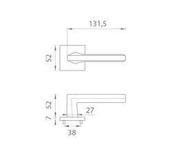 Kľučky na hranatých rozetách Čierny APRILE