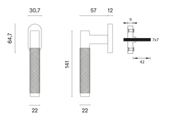 Oválne kľučky na okná Čierny APRILE