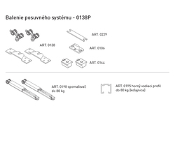 Sety - koľajnice a vozíky na posuvné drevené dvere Strieborný SISCO SISTEM