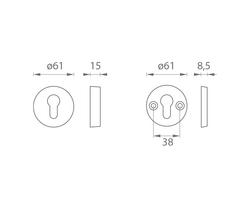 Bezpečnostné a spevnené rozety Biely AXA