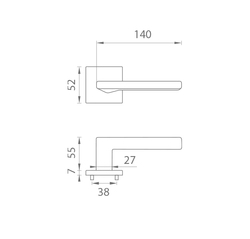 Kľučky na hranatých rozetách Zlatý APRILE