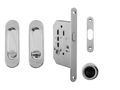 Sety - Zámky, mušle a madielka na posuvné drevené dvere Strieborný FT