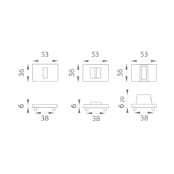 Kľučky na obdĺžnikových rozetách Sivý MPK