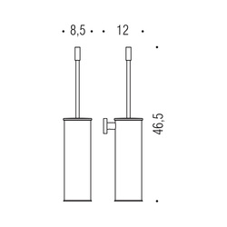 WC kefy s nádobou Strieborný COLOMBO