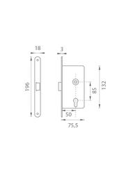 QR - AGB - MAGNETICKÝ ZÁMOK MEDIANA POLARIS Strieborný AGB