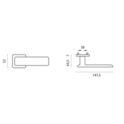 Kľučky na hranatých rozetách Zlatý APRILE