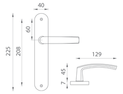Kľučky na oválnych štítoch Strieborný BA