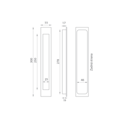 Mušle a madielka na posuvné drevené dvere Medený JNF
