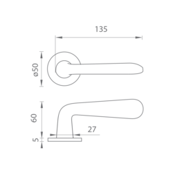 Kľučky na okrúhlych rozetách Modrý NUDA - VERUM ITALY