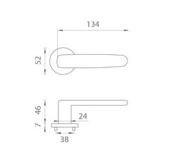 Kľučky na okrúhlych rozetách Strieborný APRILE