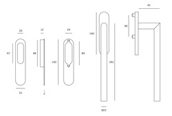 Kľučky na balkónové dvere Strieborný JNF