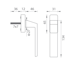 Hranaté kľučky na okná Čierny Tupai