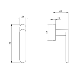 Oválne kľučky na okná Zlatý NUDA - VERUM ITALY