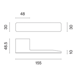 Kľučky na obdĺžnikových rozetách Čierny APRILE