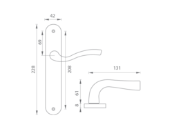 Kľučky na oválnych štítoch Strieborný Ghidini