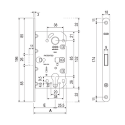 Mušle a madielka na otváravé drevené dvere Strieborný AGB
