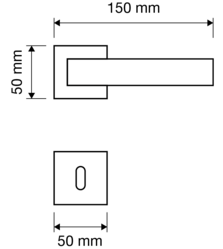 Kľučky na hranatých rozetách Strieborný LINEA CALI