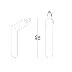 Oválne kľučky na okná Čierny NUDA - VERUM ITALY