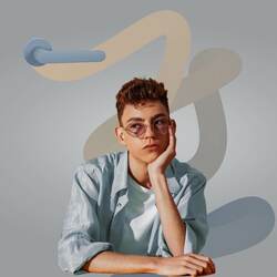 Kľučky na okrúhlych rozetách Modrý COLOMBO