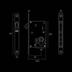 Zámky na posuvné dvere Strieborný JNF