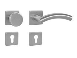 Kľučky na hranatých rozetách Strieborný MPK