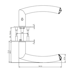 Kľučky na okrúhlych rozetách Strieborný Griffwerk