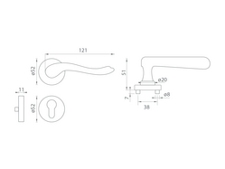 Kľučky na spevnených okrúhlych rozetách bez prekrytia vložky Bronzový Mariani