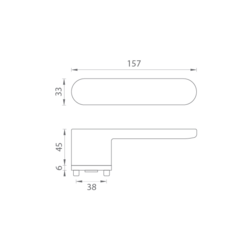 Kľučky na oválnych úzkych rozetách Hnedý MPK