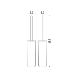 WC kefy s nádobou Čierny COLOMBO