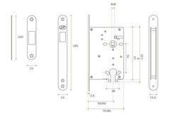 Magnetické zámky Strieborný JNF