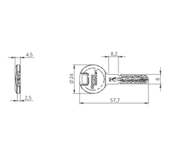 Kľúče PENTA Strieborný DORMAKABA