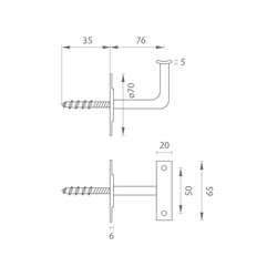 Držiaky madiel Strieborný LR