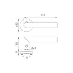Kľučky na okrúhlych rozetách Strieborný Griffwerk
