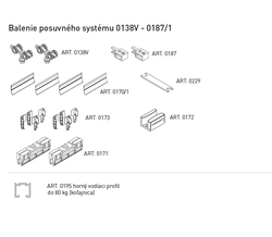 Sety - kolajnice a vozíky na posuvné sklenené dvere Strieborný SISCO SISTEM