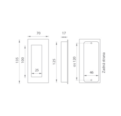 Mušle a madielka na posuvné drevené dvere Strieborný JNF