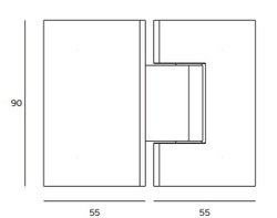 Horizontálne pánty a závesy na sklenené dvere Strieborný JNF