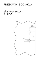 Vertikálne pánty a závesy na sklenené dvere Sivý Tupai