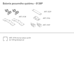 Sety - koľajnice a vozíky na posuvné drevené dvere Strieborný SISCO SISTEM