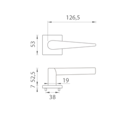 Kľučky na hranatých rozetách Čierny APRILE