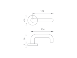 Kľučky na okrúhlych rozetách Strieborný BA