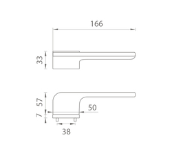 Kľučky na obdĺžnikových rozetách Čierny APRILE