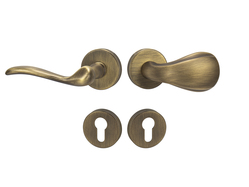 Kľučky na spevnených okrúhlych rozetách bez prekrytia vložky Bronzový Mariani