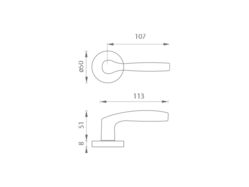 Kľučky na okrúhlych rozetách Strieborný BA