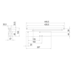 Samozatvárače s klznou lištou Strieborný GEZE