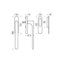 Kľučky na posuvné okenné systémy Zlatý COLOMBO