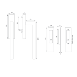 Kľučky na posuvné okenné systémy Strieborný FROSIO BORTOLO