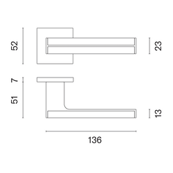 Kľučky na hranatých rozetách Kombinovaný APRILE